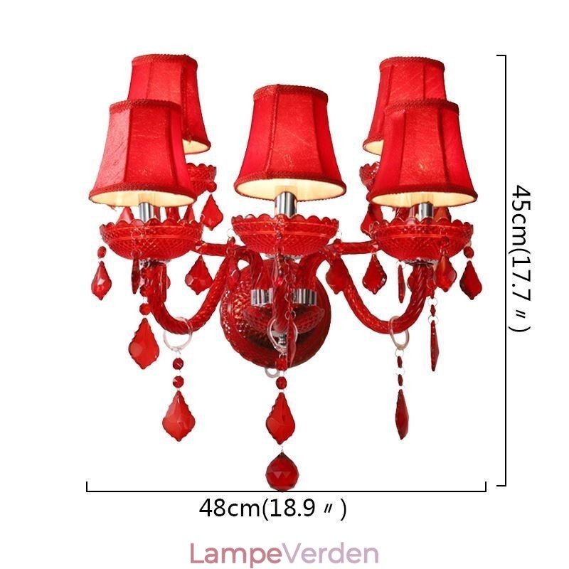 Europæisk krystallampe rød farve væglampe