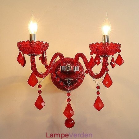 Europæisk Crystal Sconce Væglampe Rød Farve Lys Europæisk Crystal Sconce Væglampe Rød Farve Lys
