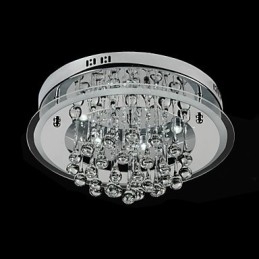 Moderne moderne Chrome Crystal Flush Mount