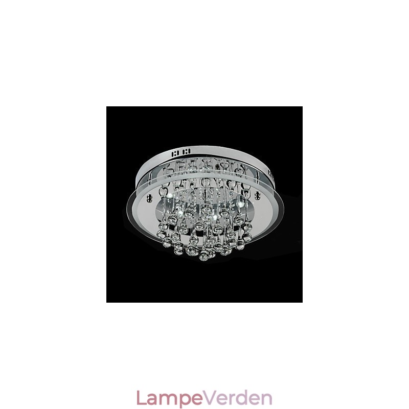 Moderne moderne Chrome Crystal Flush Mount