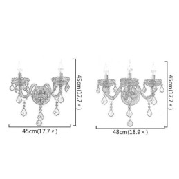 Europæisk Crystal Sconce Væglampe Rød Farve Lys