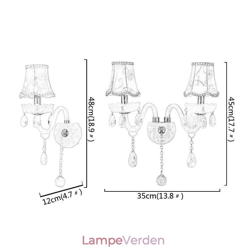 Klassisk europæisk stil Crystal Sconce Elegant væglampe