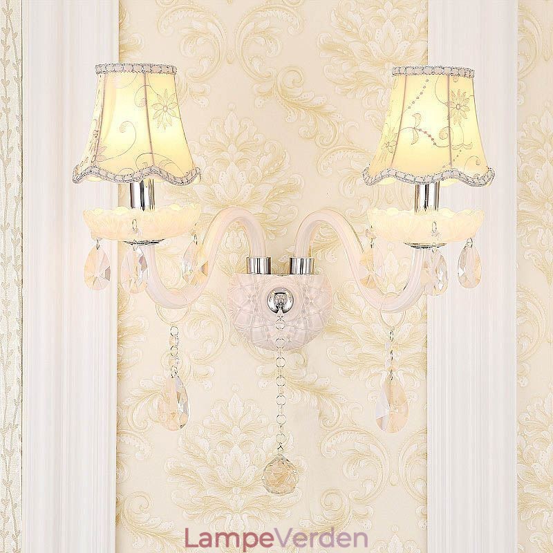 Klassisk europæisk stil Crystal Sconce Elegant væglampe