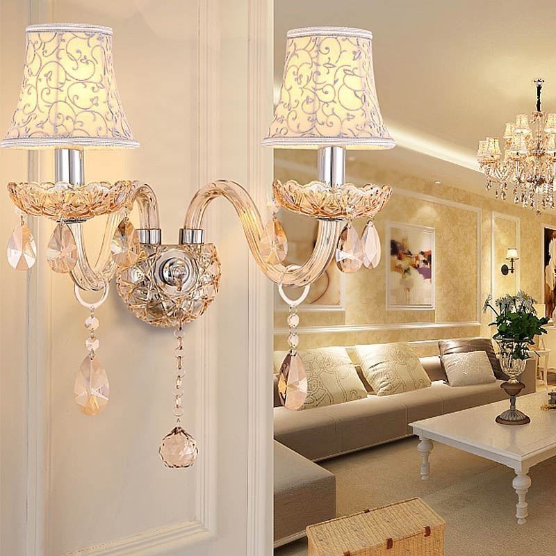 Elegant Crystal Sconce Væglysgang i europæisk stil