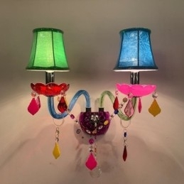 Farverig Crystal Sconce European Two Light Wall Light Aisle
