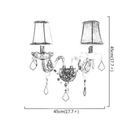 Farverig Crystal Sconce European Two Light Wall Light Aisle