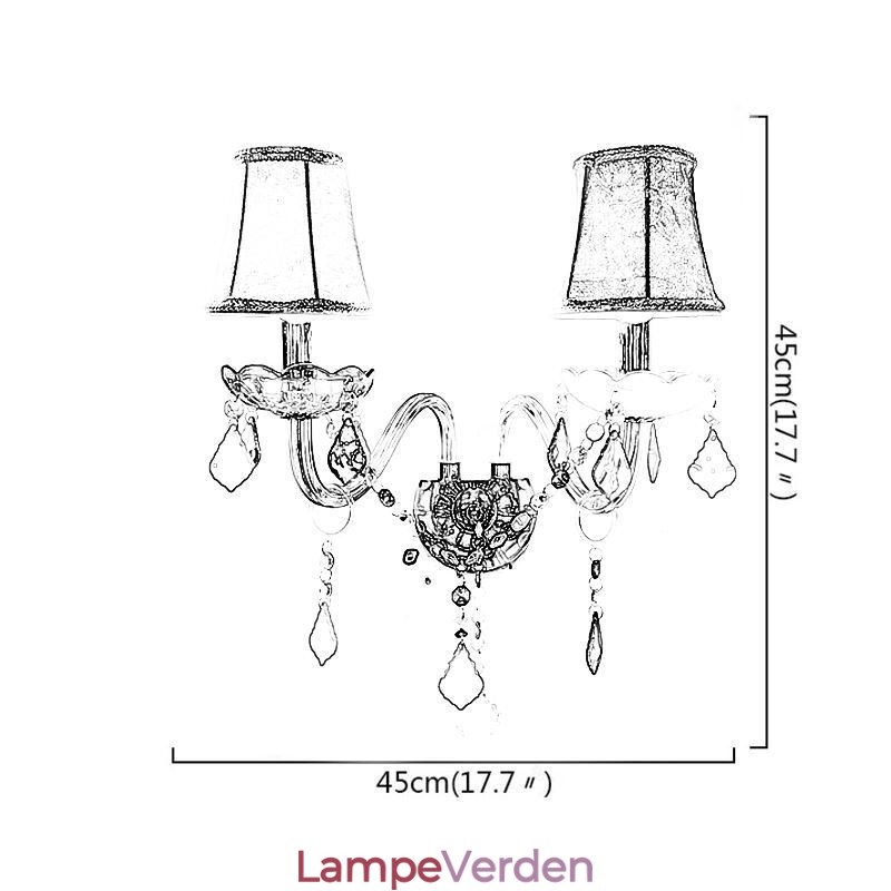 Farverig Crystal Sconce European Two Light Wall Light Aisle