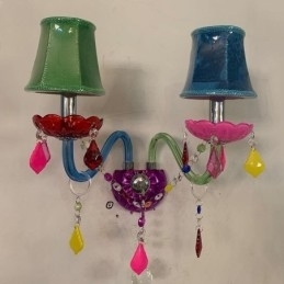 Farverig Crystal Sconce European Two Light Wall Light Aisle