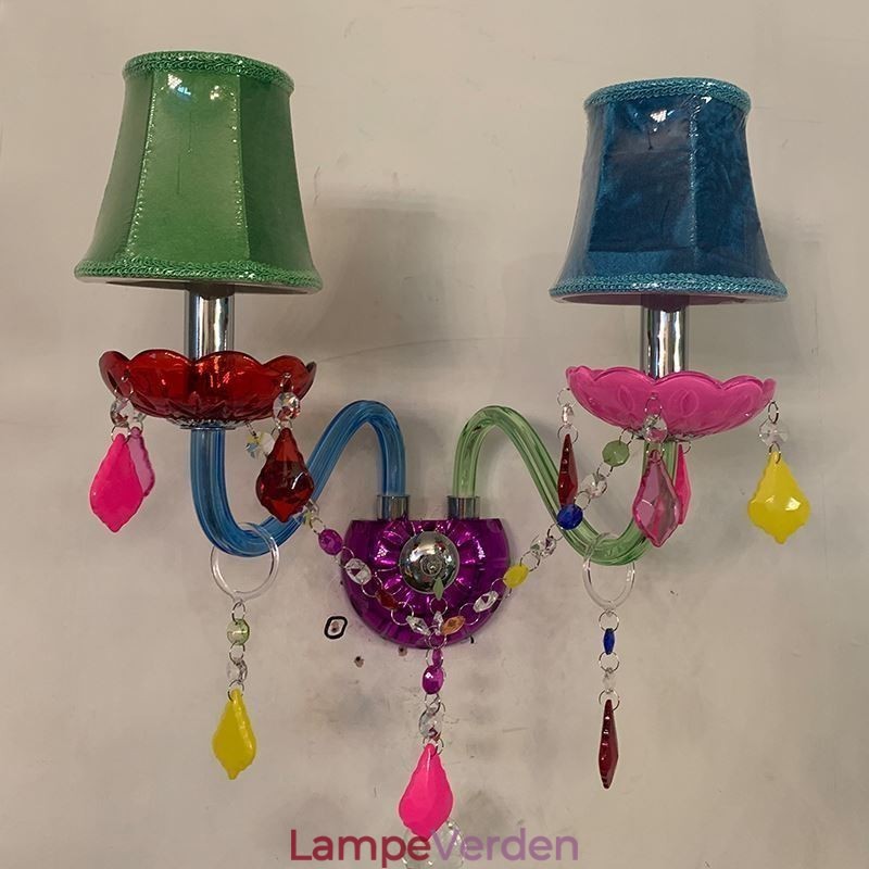 Farverig Crystal Sconce European Two Light Wall Light Aisle