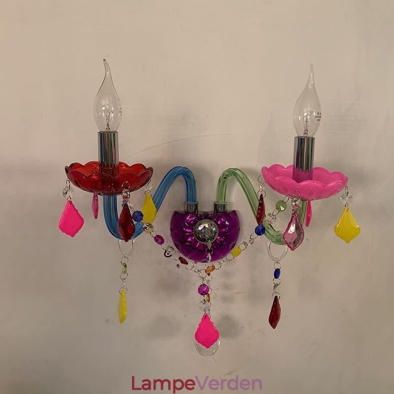 Farverig Crystal Sconce European Two Light Wall Light Aisle