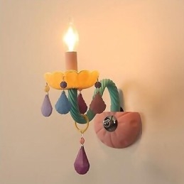 European Crystal Sconce Macaron Farverig Væglampe