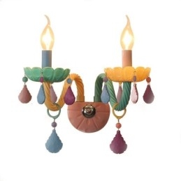 European Crystal Sconce Macaron Farverig Væglampe
