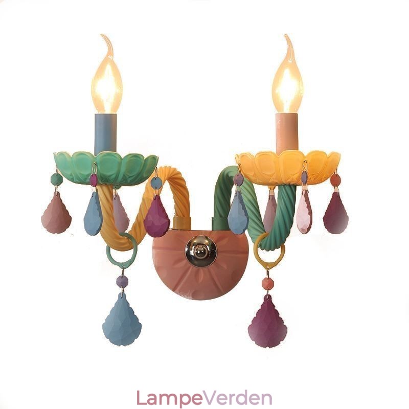 European Crystal Sconce Macaron Farverig Væglampe