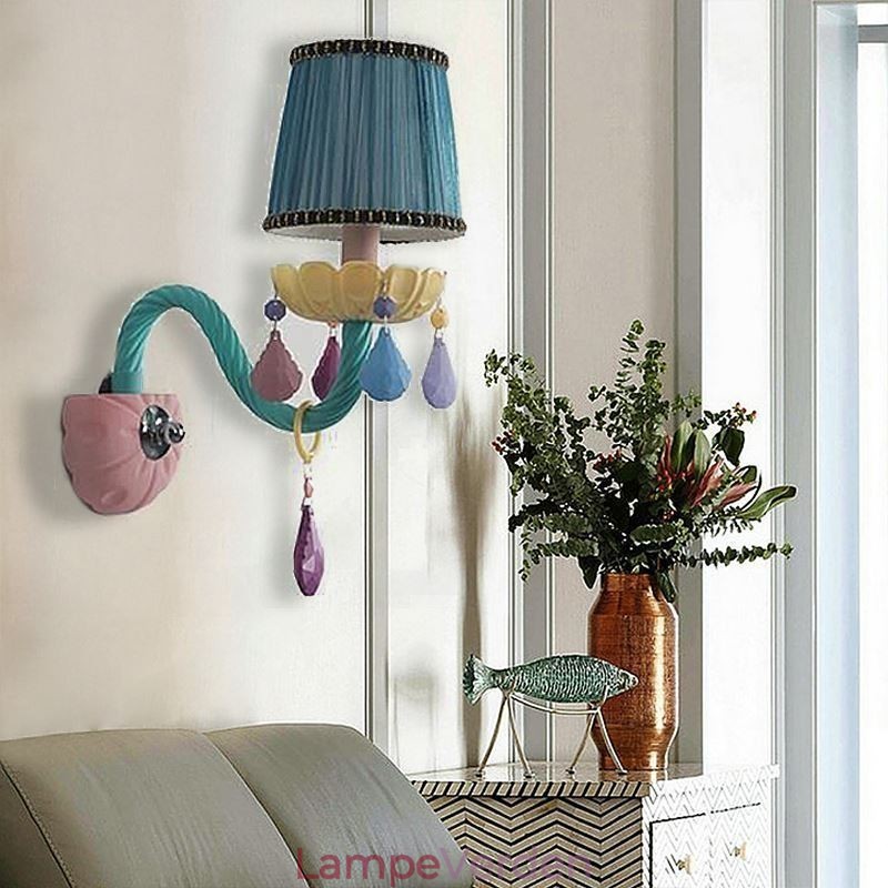 European Crystal Sconce Macaron Farverig Væglampe