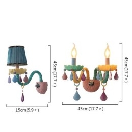 European Crystal Sconce Macaron Farverig Væglampe