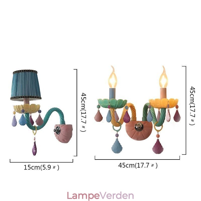 European Crystal Sconce Macaron Farverig Væglampe