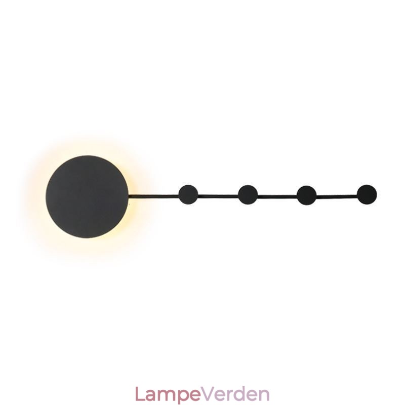 Moderne Væglampe Cirkulær Væglampe Sort Krog Sconce Sengelampe