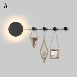 Moderne Væglampe Cirkulær Væglampe Sort Krog Sconce Sengelampe