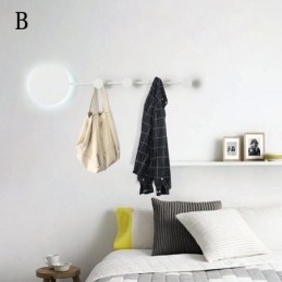 Moderne Væglampe Cirkulær Væglampe Sort Krog Sconce Sengelampe