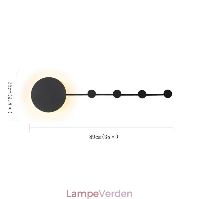 Moderne Væglampe Cirkulær Væglampe Sort Krog Sconce Sengelampe