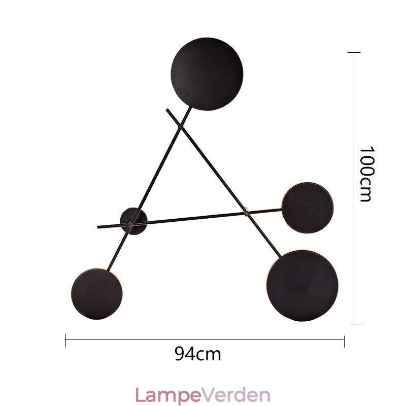 Moderne væglampe i geometrisk form, jernlampe