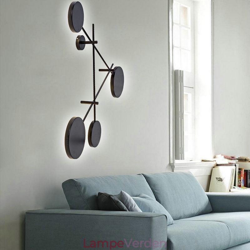 Moderne væglampe i geometrisk form, jernlampe