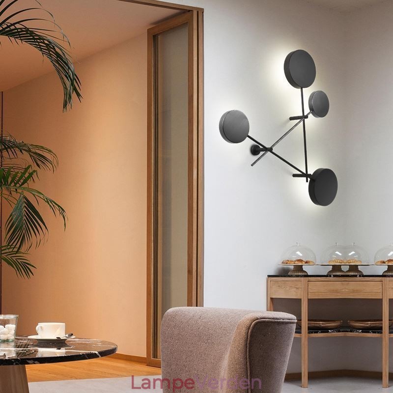 Moderne væglampe i geometrisk form, jernlampe