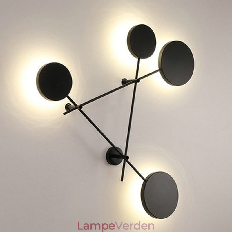 Moderne væglampe i geometrisk form, jernlampe