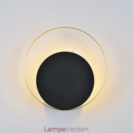 Modern Style Væglampe Sort Cirkulær Væglampe Kreativ Lampe Sengelampe