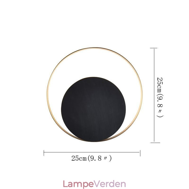 Modern Style Væglampe Sort Cirkulær Væglampe Kreativ Lampe Sengelampe