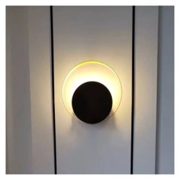 Modern Style Væglampe Sort Cirkulær Væglampe Kreativ Lampe Sengelampe