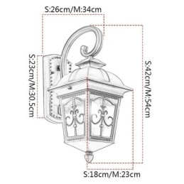 Europæisk Retro Udendørs Væglampe Vandtæt Arrow Flower Wall Sconce