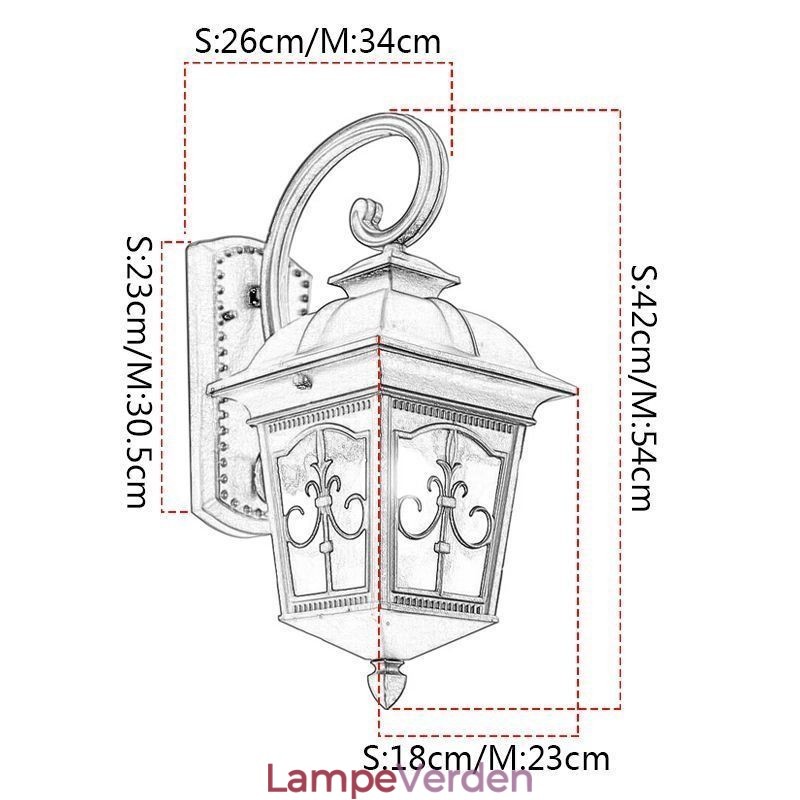 Europæisk Retro Udendørs Væglampe Vandtæt Arrow Flower Wall Sconce