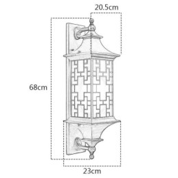 Kinesisk udendørs væglampe Vandtæt vinduesgitter væglampe