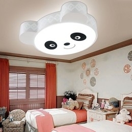Fjernbetjening Flush Mount Loftslampe Moderne Hvid+Varmhvidt Lys Med Fjernbetjening