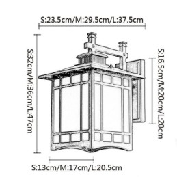 Kinesisk stil udendørs lys vandtæt pavillon form væg lys have balkon