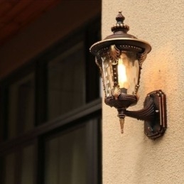 Europæisk Retro Udendørs Væglampe Vandtæt Udskåret Væglys Have Balkon Gårdhave