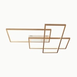 Guld Moderne Moderne Aluminiumsmaleri Loftslampe Flush Mount Light med Remote Dimmer til stuen seng (kan også bruges som væglampe)