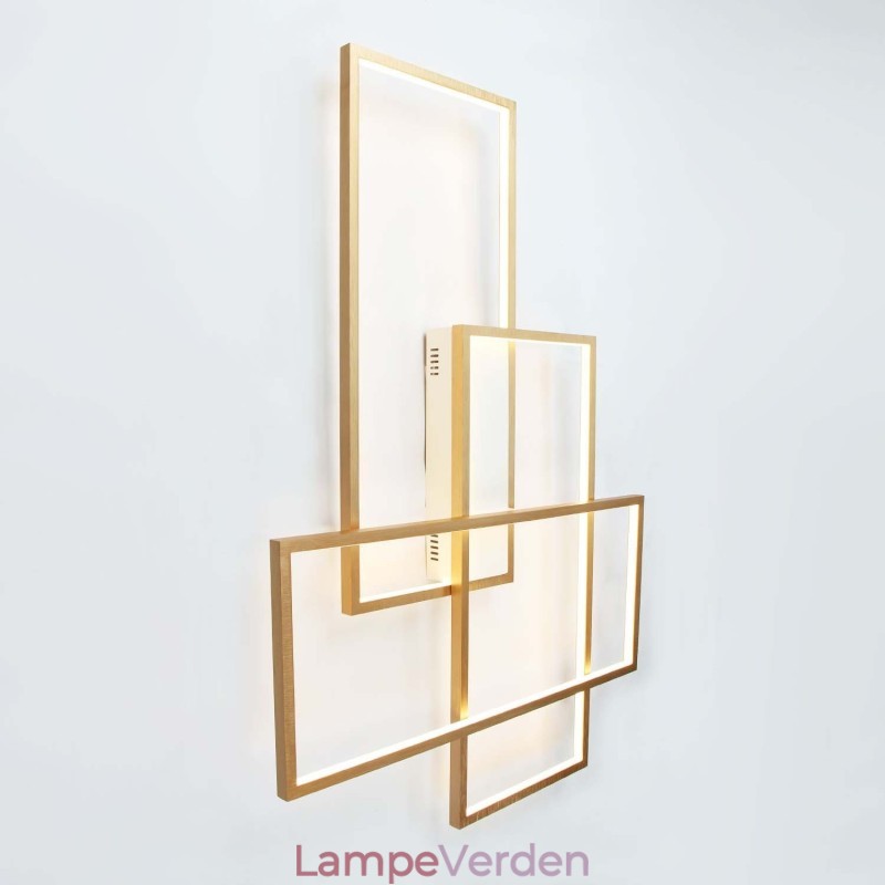 Guld Moderne Moderne Aluminiumsmaleri Loftslampe Flush Mount Light med Remote Dimmer til stuen seng (kan også bruges som væglampe)