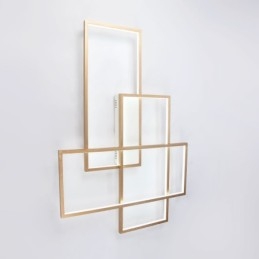 Guld Moderne Moderne Aluminiumsmaleri Loftslampe Flush Mount Light med Remote Dimmer til stuen seng (kan også bruges som væglampe)