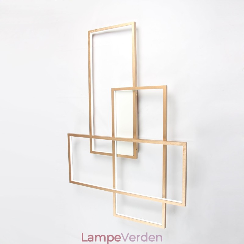 Guld Moderne Moderne Aluminiumsmaleri Loftslampe Flush Mount Light med Remote Dimmer til stuen seng (kan også bruges som væglampe)