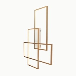 Guld Moderne Moderne Aluminiumsmaleri Loftslampe Flush Mount Light med Remote Dimmer til stuen seng (kan også bruges som væglampe)