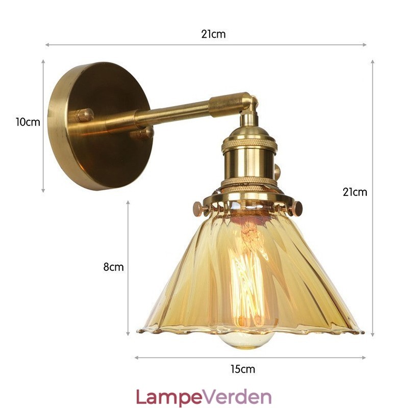 Moderne væglampe med glasskærm