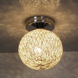 Moderne moderne Lanterne Globe Chrome Metal Flush Mount
