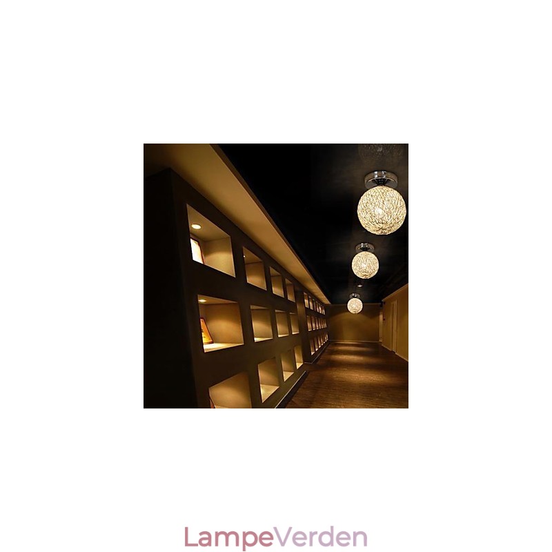 Moderne moderne Lanterne Globe Chrome Metal Flush Mount