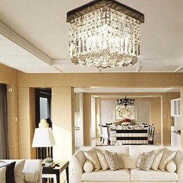 Moderne moderne Crystal Metal Flush Mount