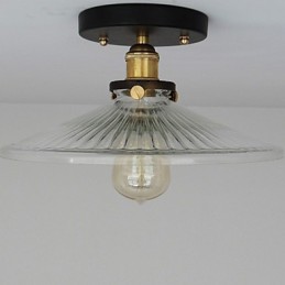 American Countryside Industriel Retro Bordloftslampe 110V spiral Gennemsigtigt glas boligindretningsbelysning