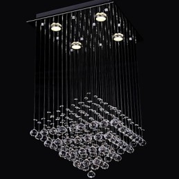 Clear Crystal 4 Lights Flush Mount i enkelt design