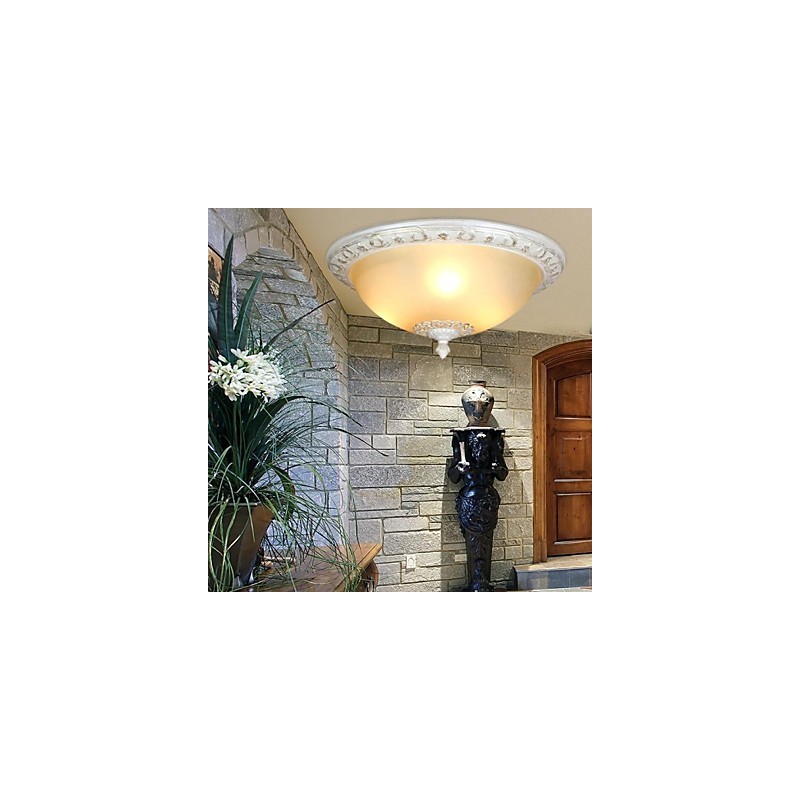 Retro Chrome Metal Flush Mount