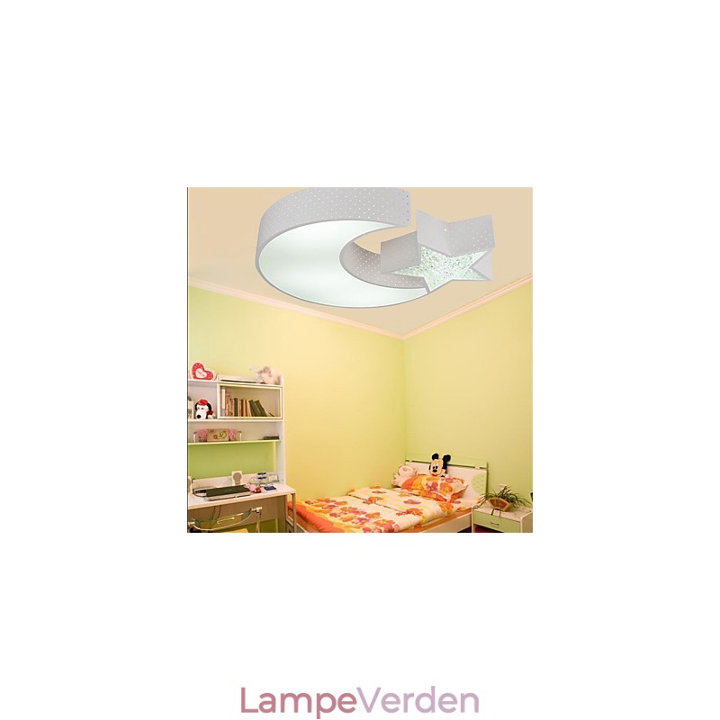 Flush Mount Modern Contracted Star and Moon Pattern Metal